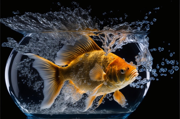 水族館の金魚、Ai生成