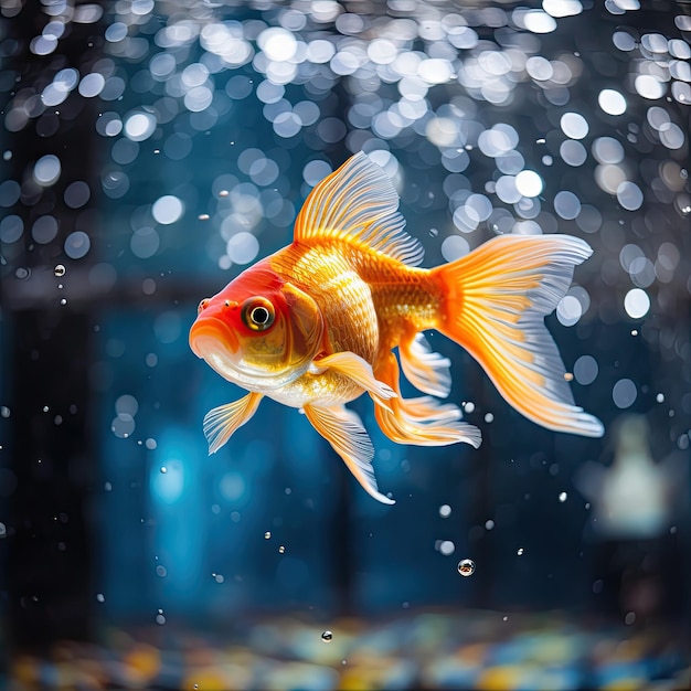 Gold fish in the aquarium