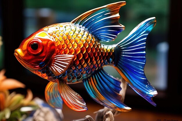 Gold Fish Colorful Glass Home Decor