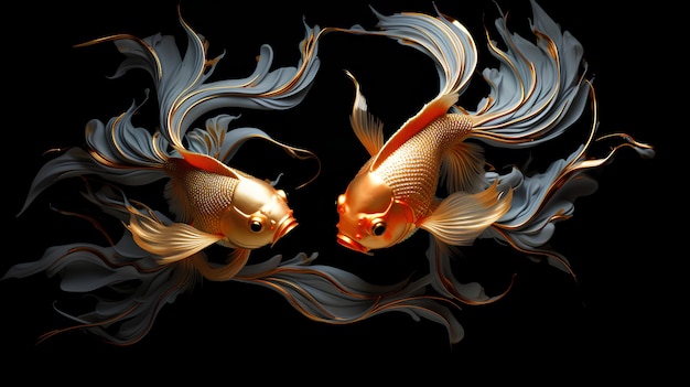 Photo gold fish gold fishes golden fish enchanting