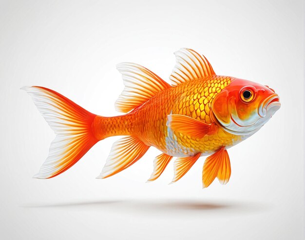 gold fish on a white background