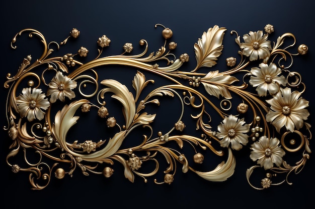 a gold floral design for a design