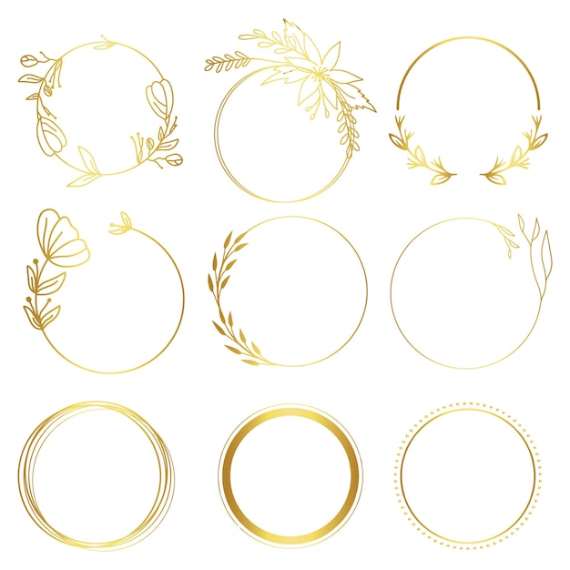 Gold floral ring frame collection