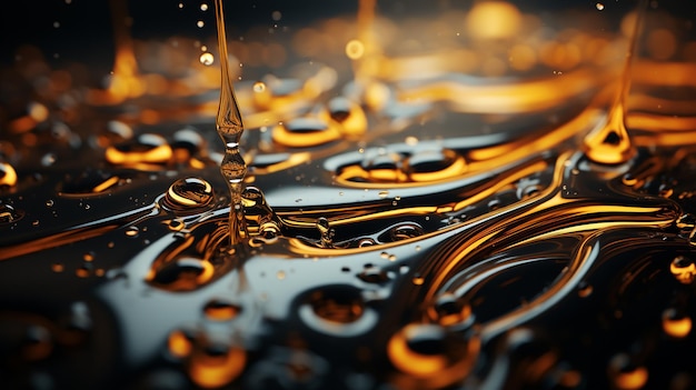 Photo gold flow with gold flow and liquid shape