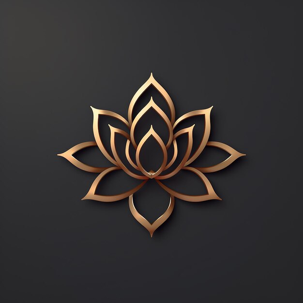 a gold flower is on a black background