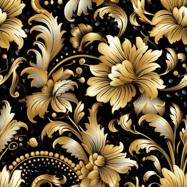 Gold flowers and butterflies are a popular design for the brand of art.