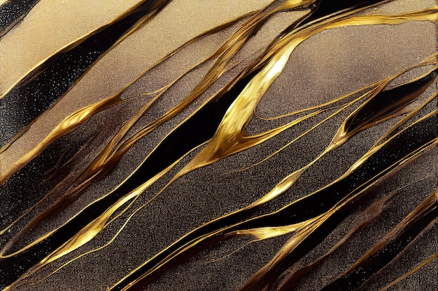 Фото Золотая жидкость с коричневой и черной текстурой