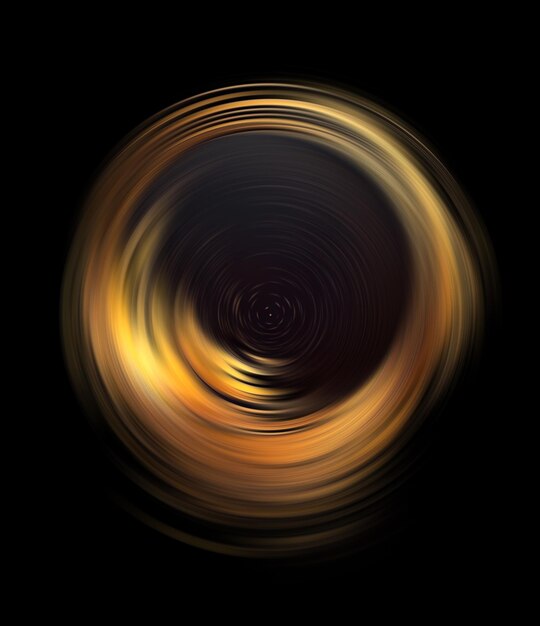 Gold foil in cirlcle on the black background created with generative AI