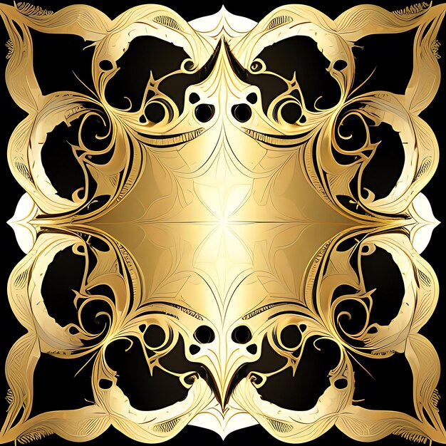 Photo gold foil leaf texture glass effect background vector illustration