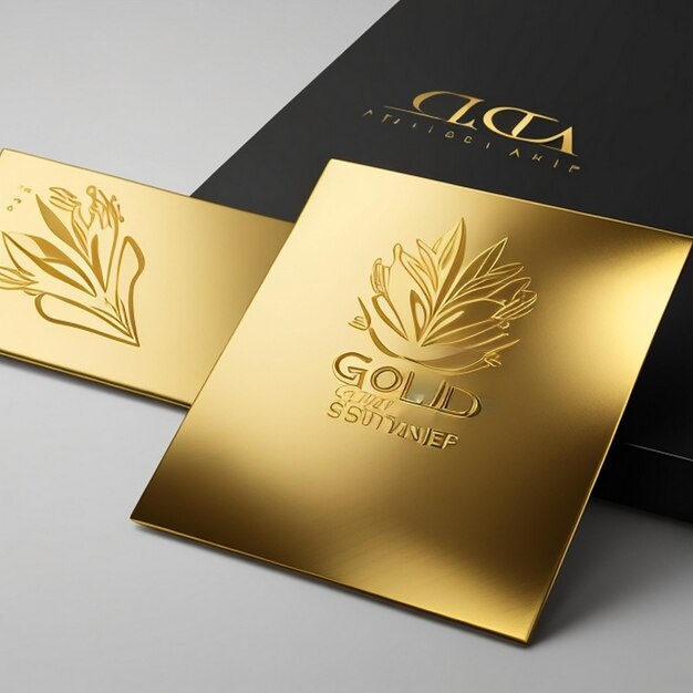 Photo gold foil logo mockup