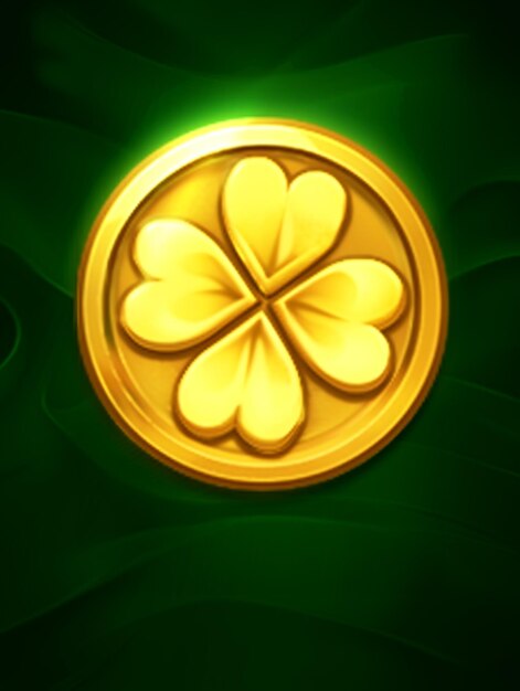 Photo a gold four leaf clover icon generative ai