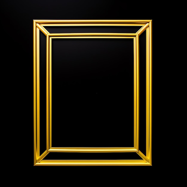 Foto una cornice dorata su uno sfondo nero