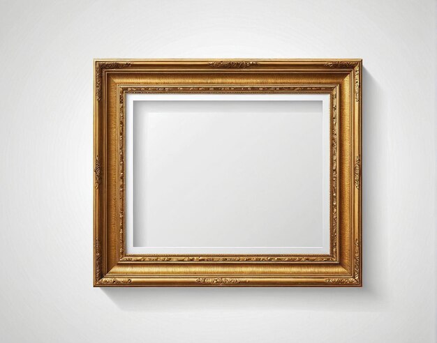 a gold frame hanging on a wall