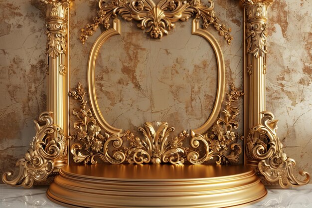 Gold Frame on Marble Counter