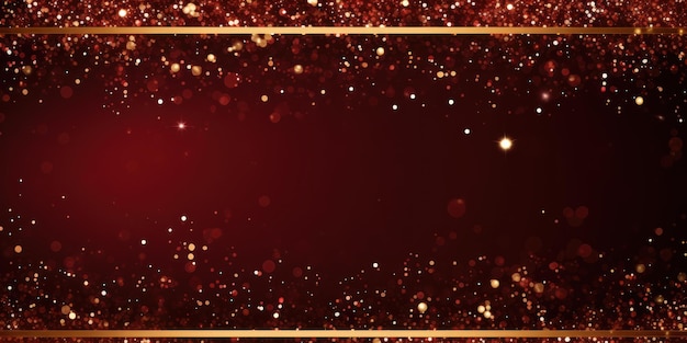 Photo a gold frame on a maroon background with maroon glitter and sparkle stars in the style of poster gold bright ar 21 job id 12d090c7584b4ad1acbda83c3285d7e9