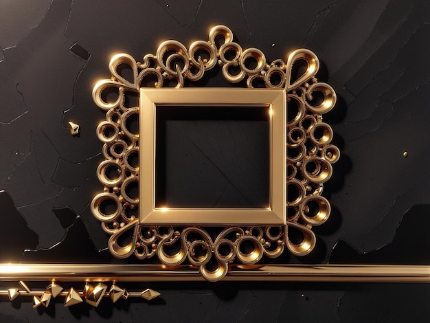 Gold_frame_on_a_black_texture_background