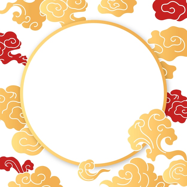 黃金框 png 日本雲東方插圖貼紙