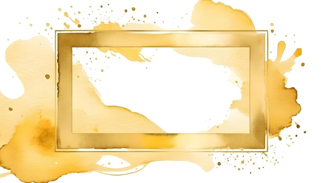 Золотой каркас акварельный рисунок фона