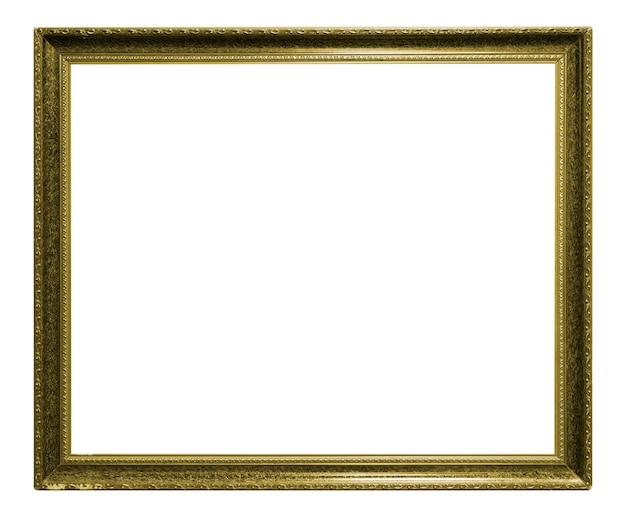 Gold frame on a white background