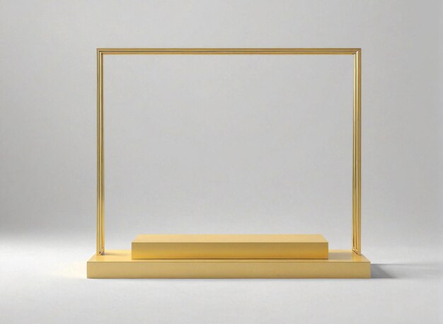 a gold frame on a white background