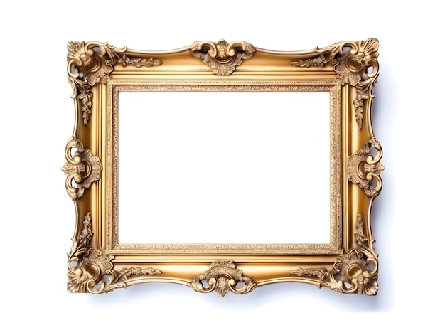 Gold frame on a white background