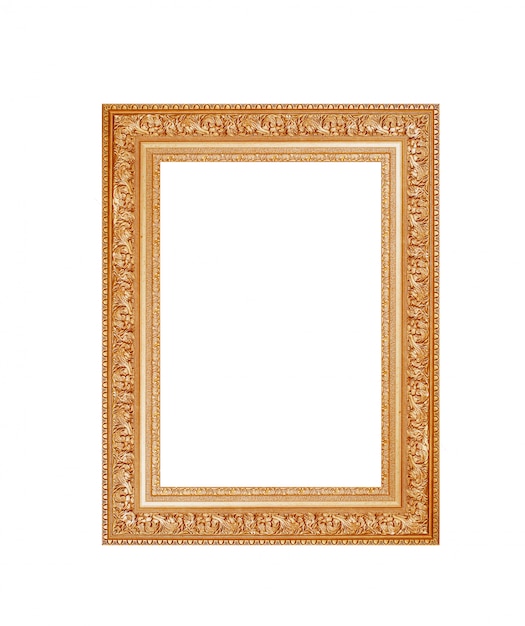 Premium Photo Gold frame on white