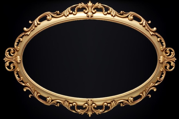 a gold frame with a black background with a black background.