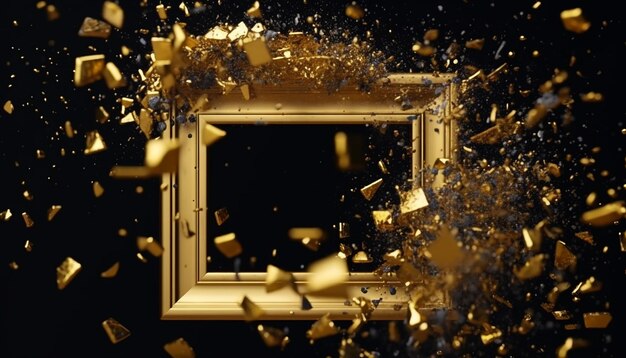 A gold frame with a black background and the words gold on it