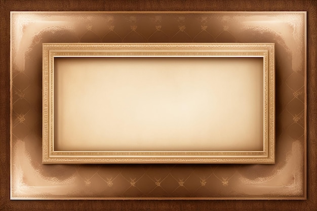 A gold frame with a blank space for a photo.