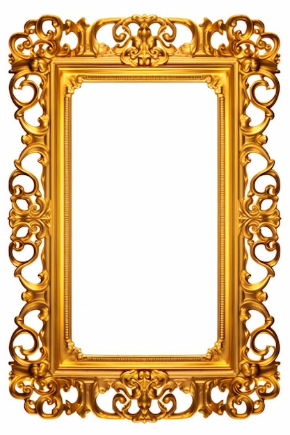 Gold frame with decorative pattern on the edges of it Generative AI