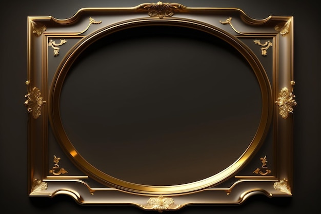 Gold frame with a floral design on it