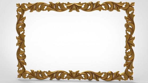 A gold frame with a floral pattern on it