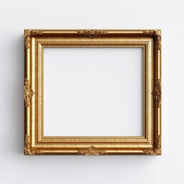 A gold frame with a flower pattern on it