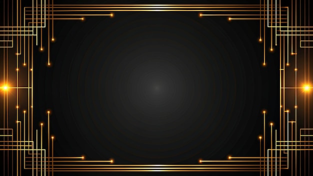 a gold frame with a gold border on a black background