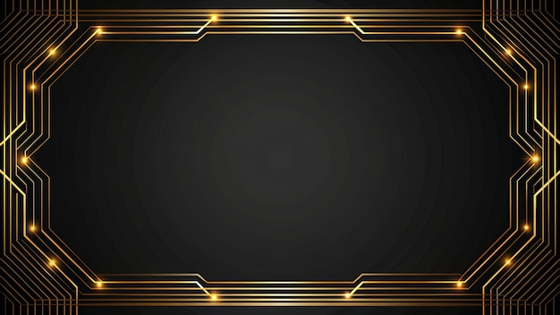 a gold frame with a gold border on a black background