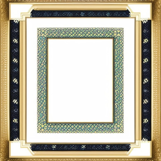 a gold frame with a gold border and a black border