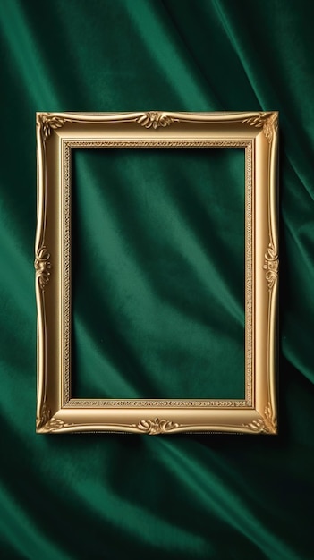 A gold frame with a green background and the word " love " on it.