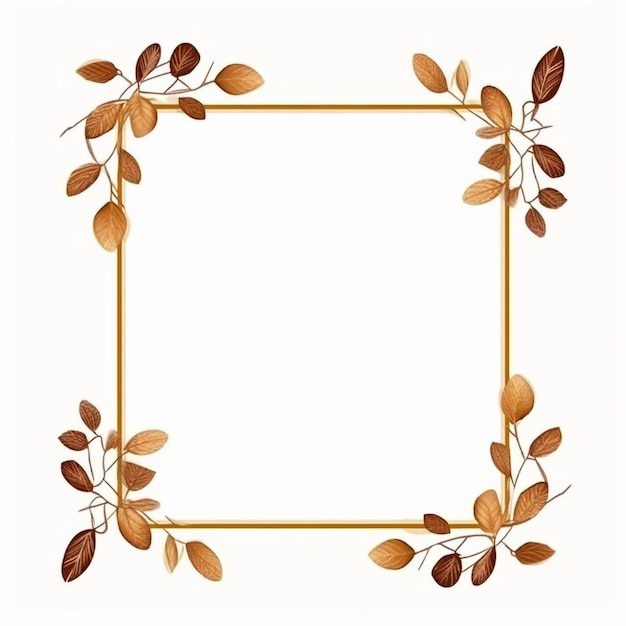 A gold frame with leaves and flowers on it.