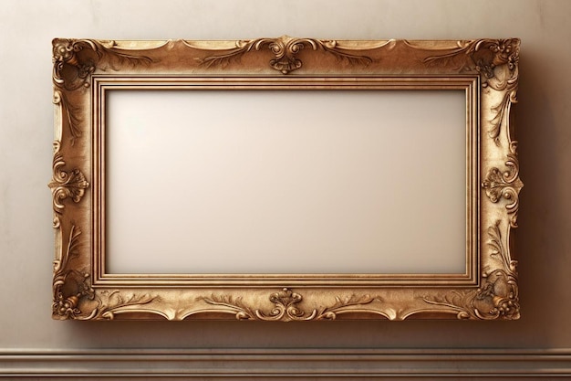 a gold frame with a picture frame on it