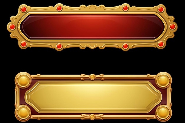 gold frame with a red border and gold border.