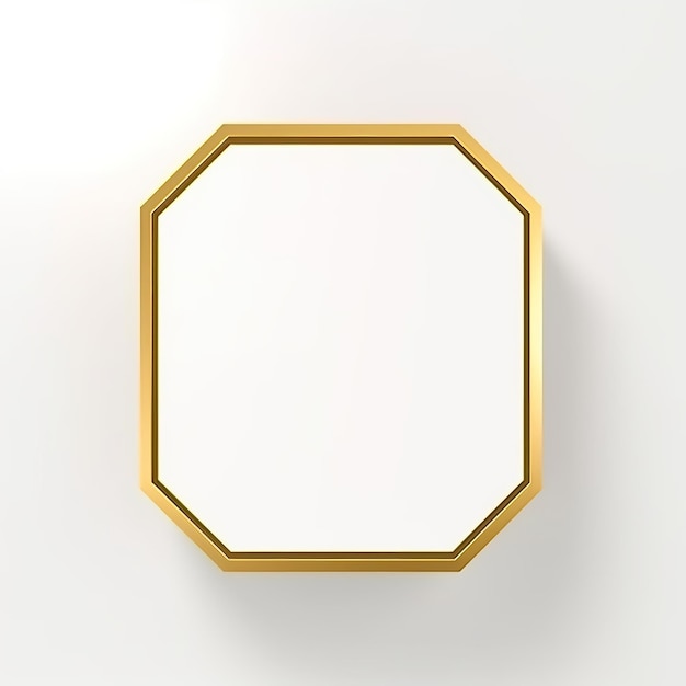 Photo a gold frame with a white background and a white background.