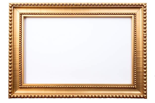 a gold frame with a white background