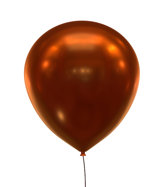 Фото Золотой подарок воздушный шар летать 3d значок, изолированные на белом фоне
