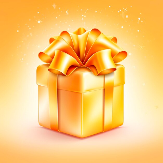 Gold gift box icon