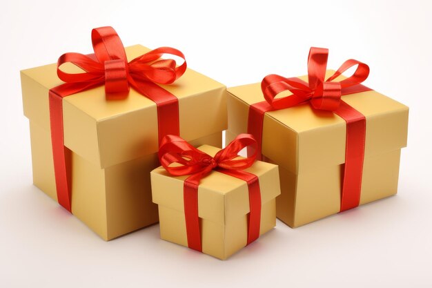 Gold gift boxes ribbon Generate Ai