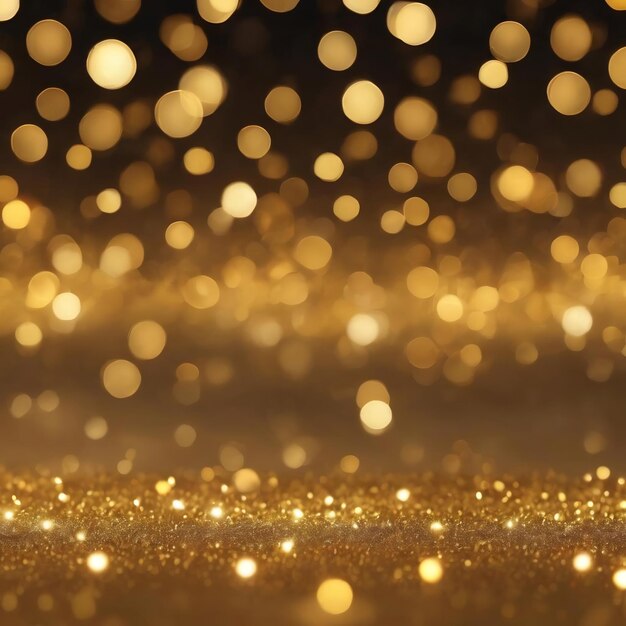 Photo gold giltter bokeh background for celebration card glowing backdrop