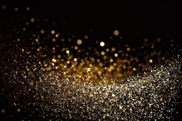 Gold glitter on a black background