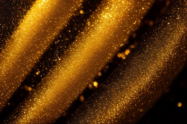 Gold glitter on a black background