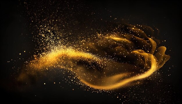 Gold glitter on a black background