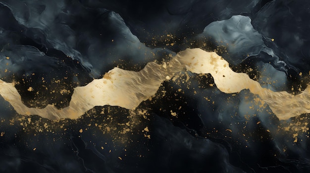 Gold glitter black marble textures background Abstract golden glitter dark marble texture